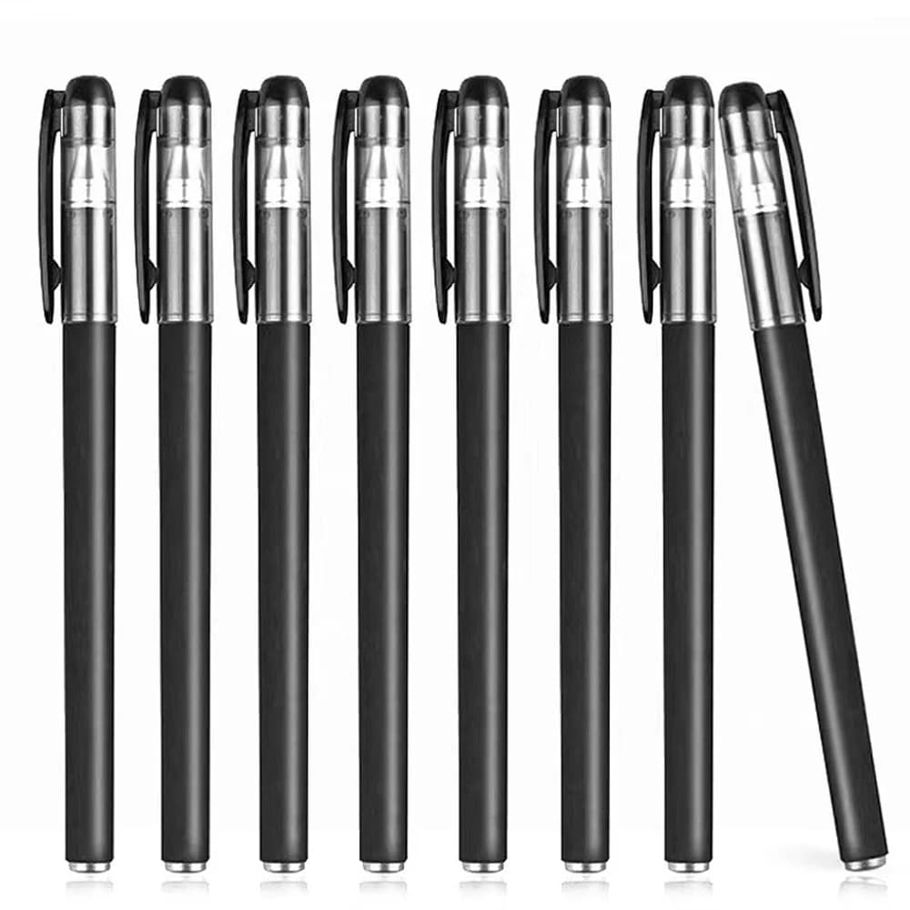 Set di 5 penne e ricariche in Gel penna a sfera blu nera punta Fine ad asciugatura rapida 0.5mm forniture per ufficio scolastico penna per scrivere cancelleria
