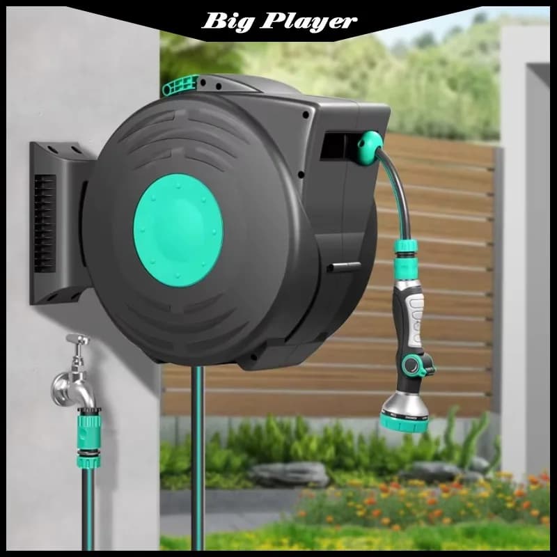 Wall Mounted Automatic Hose and Reel Flexible Irrigation System High Pressure Washer Water Retractable Garden Hose Reel