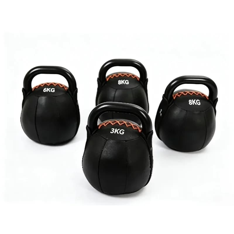 Leather Soft Sand Filled Kettlebell Floor Friendly Structure For Daily Full Body Strength Workout Training