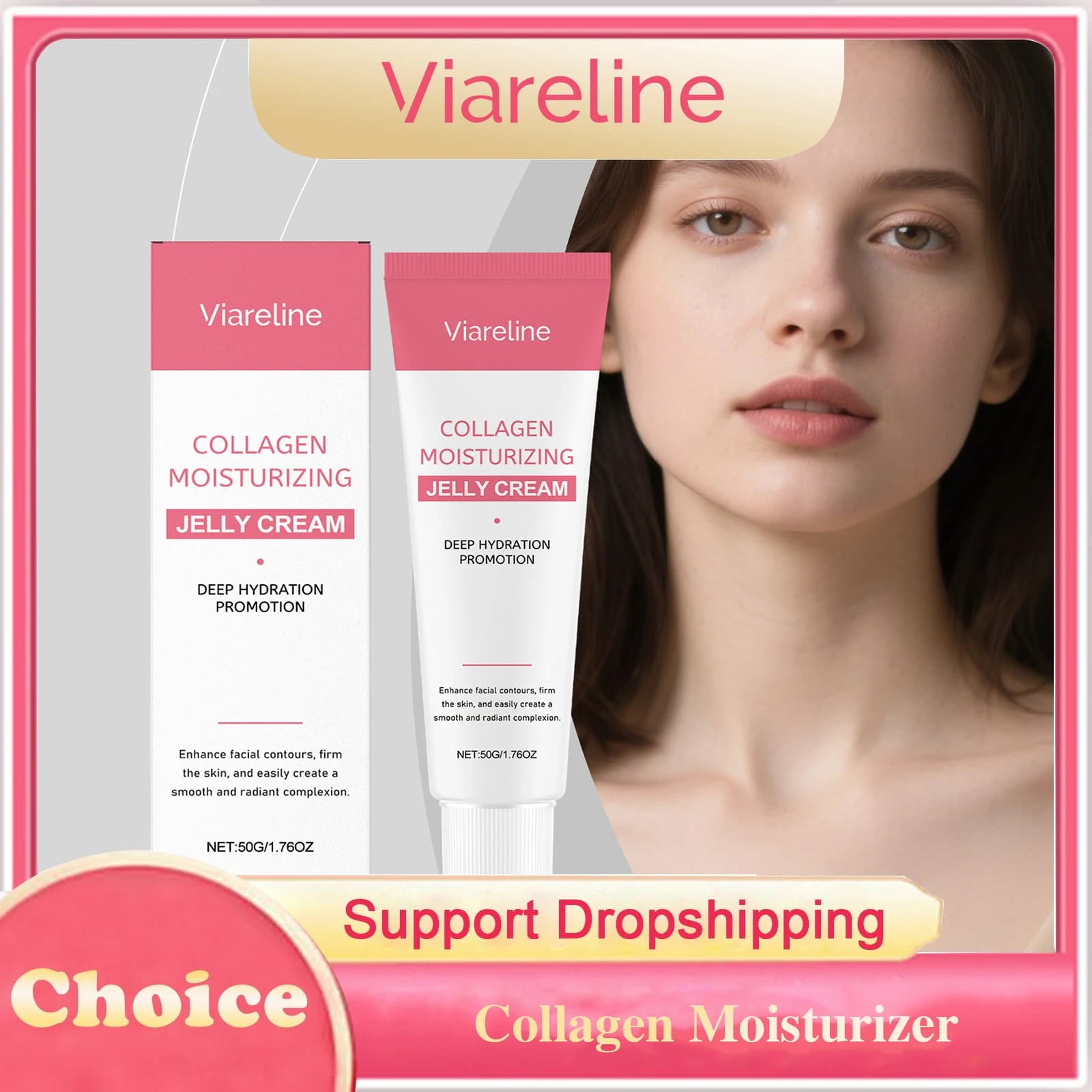 Crema Idratante al Collagene Illuminante Rivitalizzante Idratante Levigante Rassodante Anti-Rughe Lenitiva Riparatrice