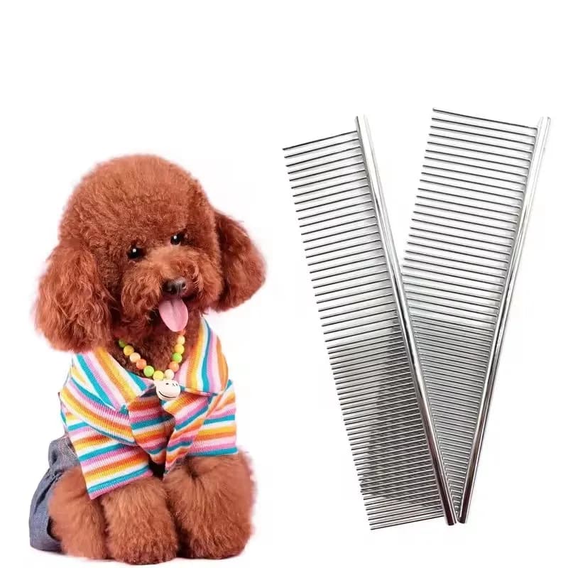 1 Piece Stainless Steel Dog Comb for Long Thick Fur, 19Cm*3.5Cm, Pet Grooming Detangling Comb Suitable for Long-Haired Dogs
