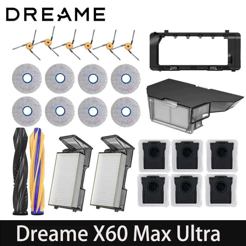 Dreame X60 Ultra/X60 Master/X60 Max Ultra Accessory Robot Vacuums Cleaner Dust Bag Main Side Brush Hepa Filter Mop Cloths Spare