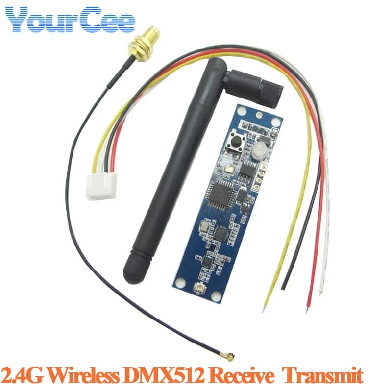 5 pz/1 pz 2.4G DMX512 Wifi Trasmettitore Wireless Modulo Ricevitore 5VDC HA CONDOTTO LA Luce Controller PCB Bordo con Antenna