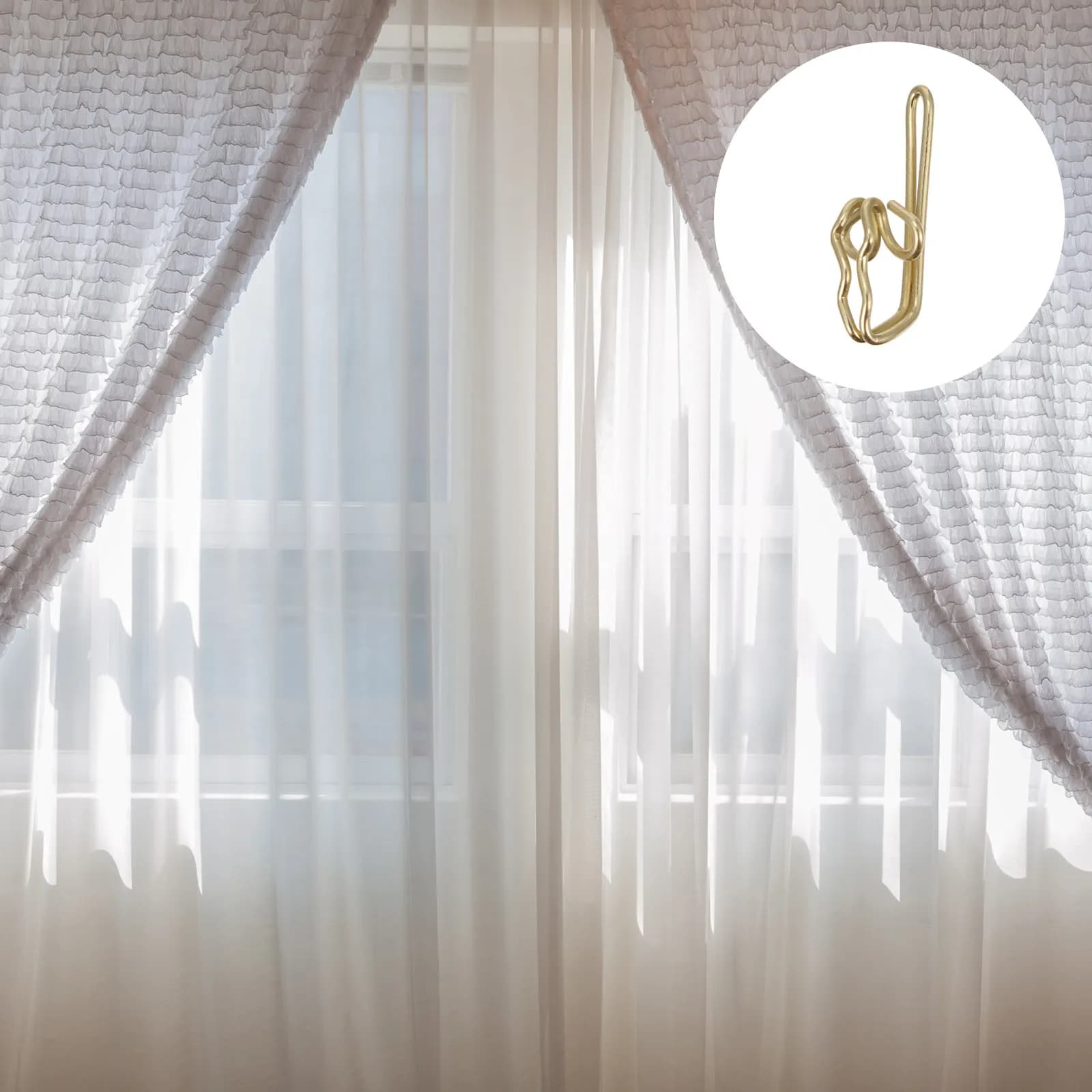 200 Pieces Metal S Hooks for Curtains, Rush Resistant, Slides and Easy to Install for Bathroom and Kitchen