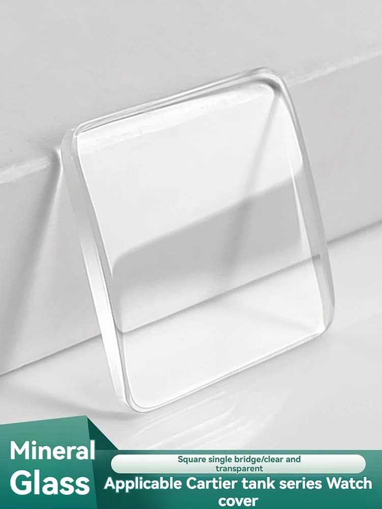 Square Mineral Watch Glass For Cartier Tank Santos Double Bridge Turtle Back HD Clear Watch Lens Mirror Parts