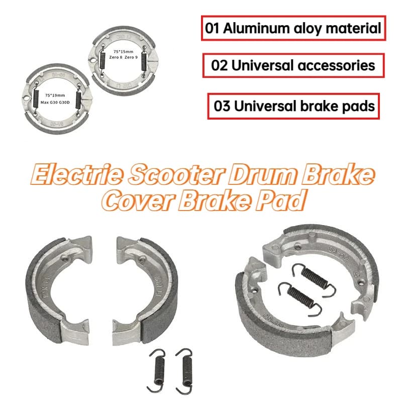 Adatto per MaxG30/G30D Scooter 75 * 19mm Coperchio freno a tamburo Pastiglie freno adatte per pastiglie freno a tamburo Zero 8/9 75 * 15mm