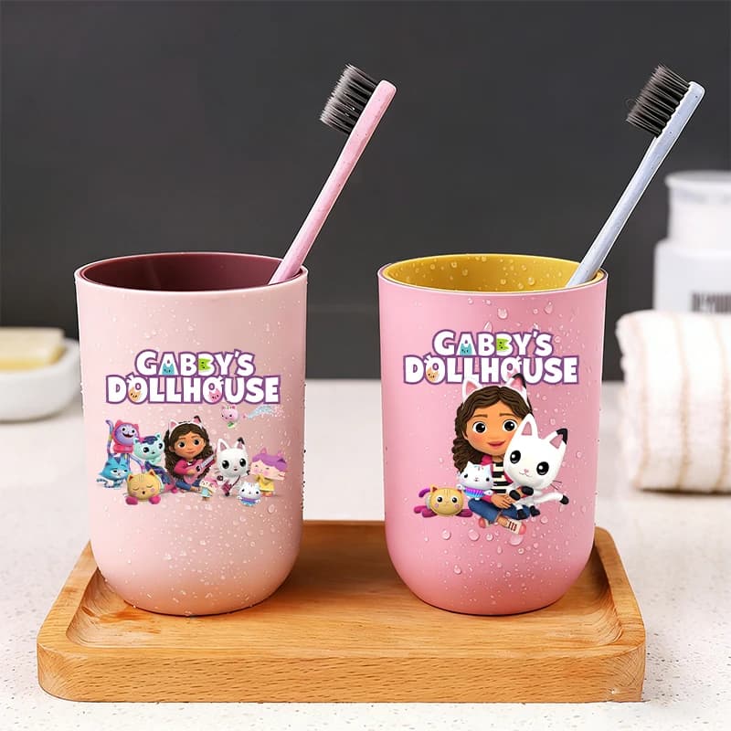 Bicchiere per Collutorio Gabbys Dollhouse per Bambini, Stampa Anime Carina, per Bagno, Casa, Kawaii, da Viaggio, Regalo