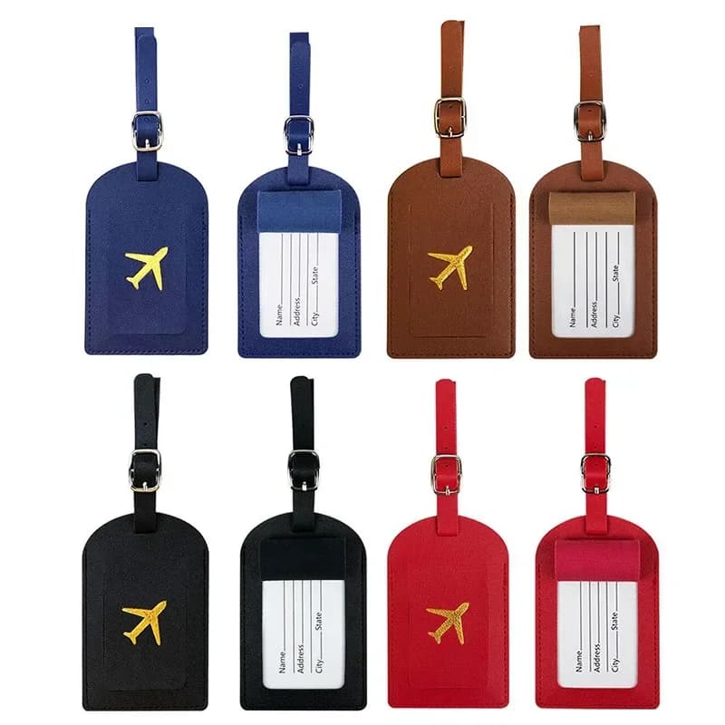 Etichetta per bagagli Donna Uomo Valigie da viaggio in pelle PU Etichetta identificativa Bagagli Borsa d'imbarco Etichette Nome ID Indirizzo Titolare Accessori