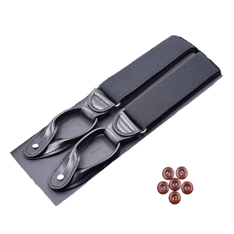 JIERKU Bottoni Bretelle Bretelle da uomo Bretelle in pelle nera unisex Nuovo Y-Back Ligas Tirantes 3,5 * 120 cm 8 colori