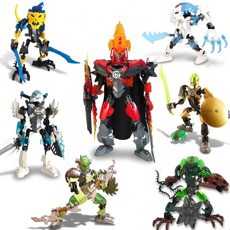 NUOVO Set 2in1 Heros Factory Warriors, Action Figure da Collezione, Blocchi da Costruzione Anime, Set FURNO XL BREEZ, Giocattolo Regalo per Bambini e Ragazzi