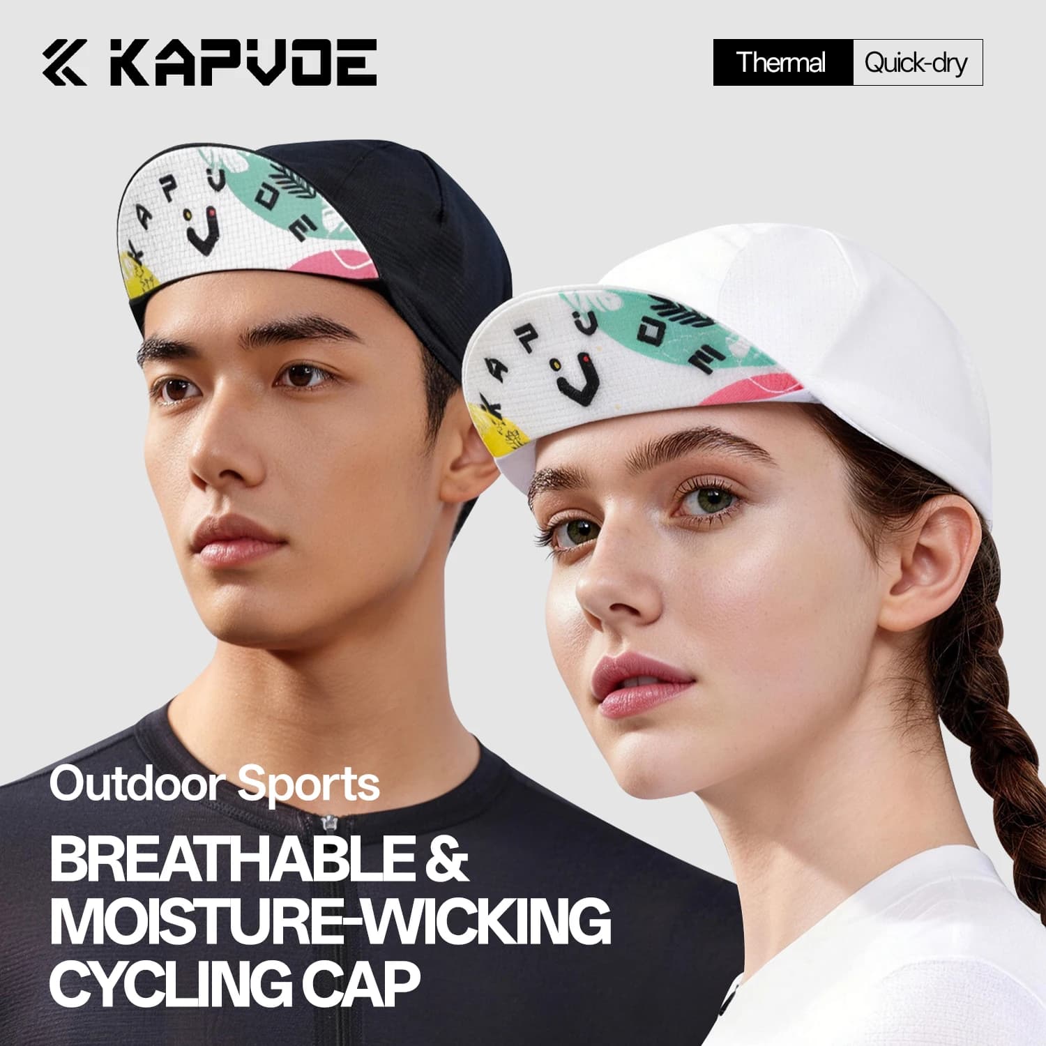Cappellino da ciclismo Kapvoe con visiera, protezione solare, traspirante, ad asciugatura rapida, sottocasco estivo per uomo e donna, per MTB e bici.