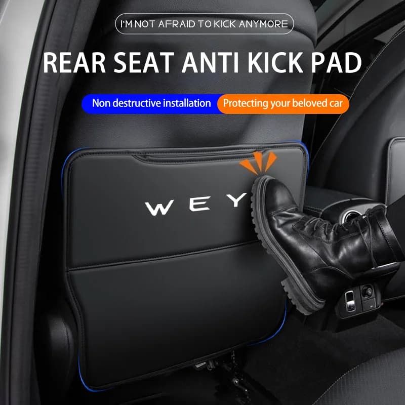 PU Leather Car Seat Back Anti-Kick Pads Storage Organizer Backseat Protector Pad for Greatwall Wey Coffee DHT-PHE VV5 VV6 VV7 GT