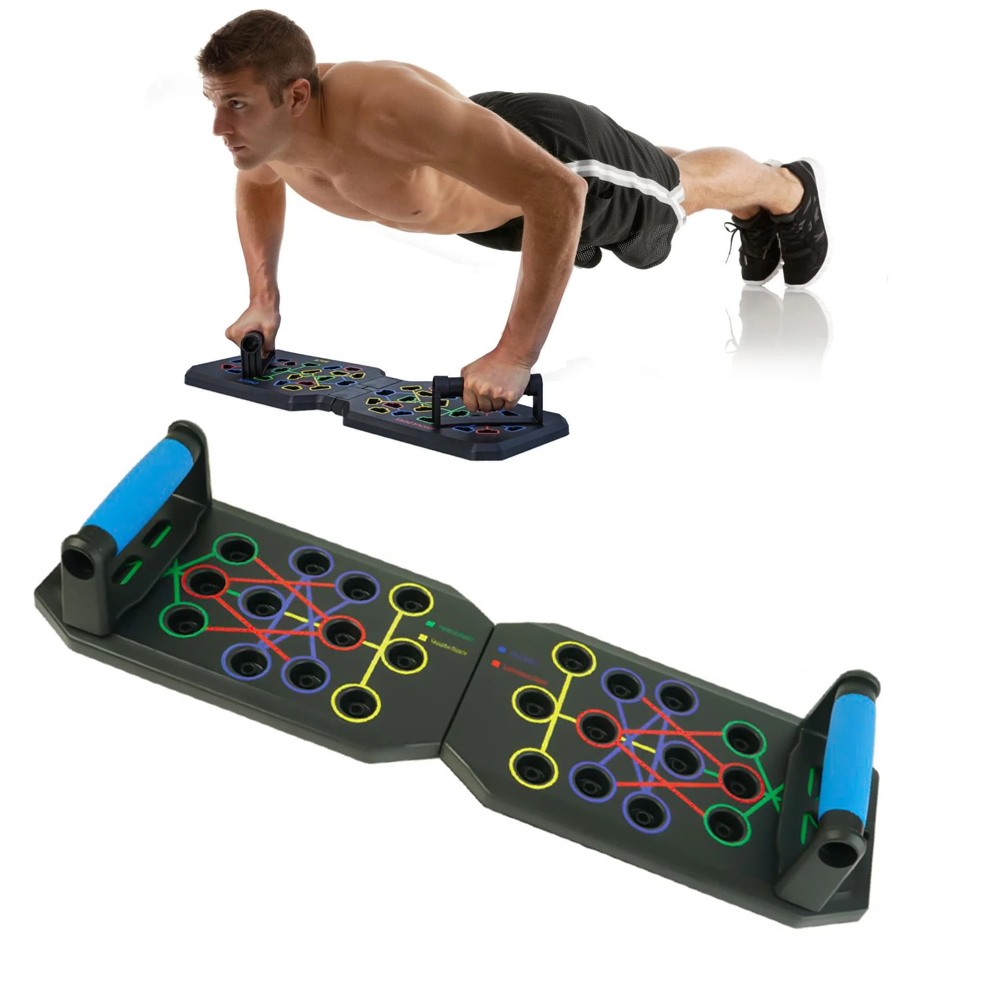 Set di tavole portatili multifunzionali per flessioni con maniglie, attrezzatura fitness pieghevole per allenamento di petto, addome, braccia e schiena