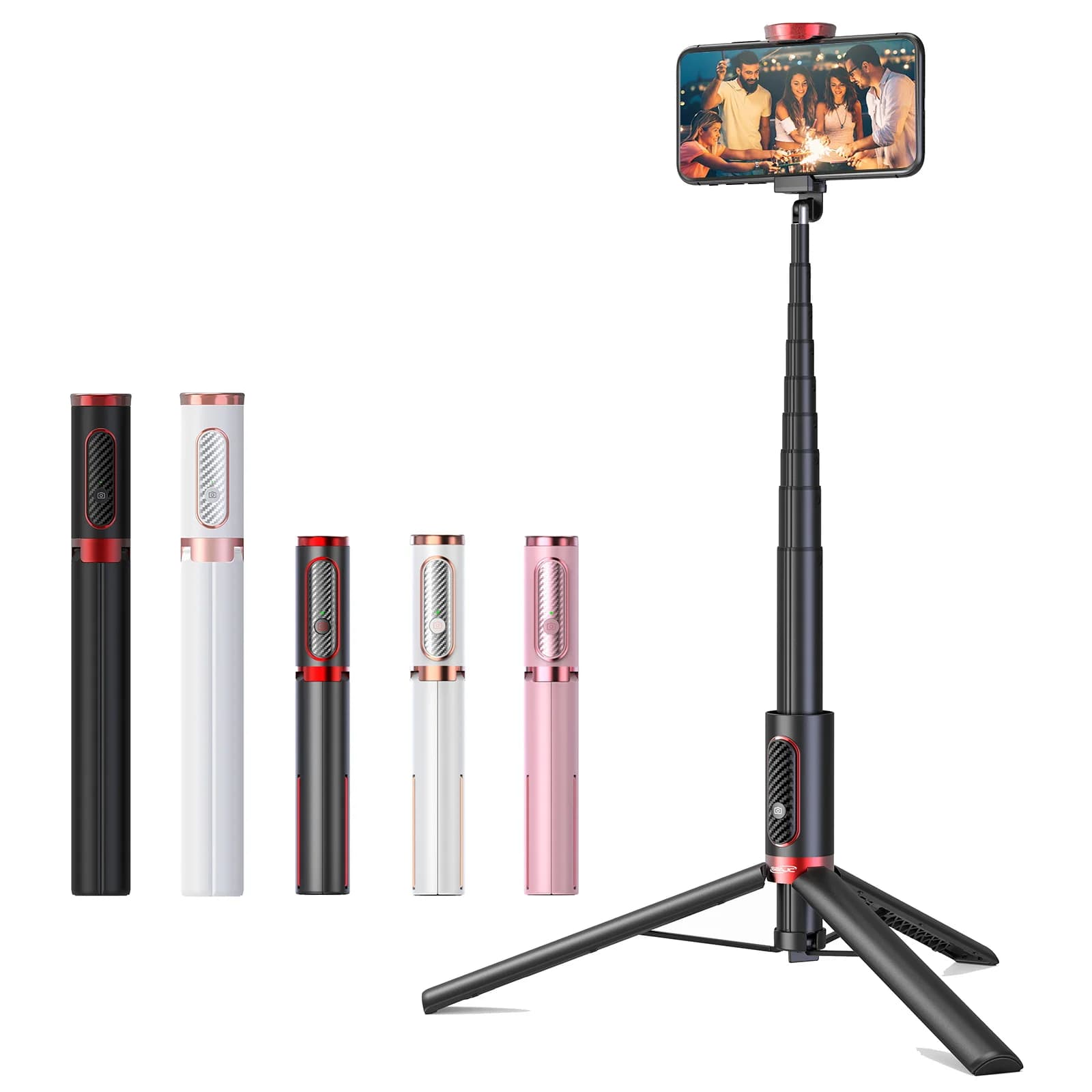 Treppiede per selfie stick da 81 cm/150 cm con treppiede per telefono wireless remoto Supporto per telefono portatile pieghevole per smartphone