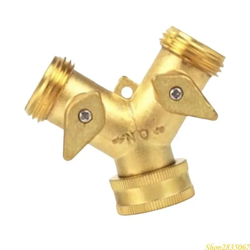 Brass Y Connector for 2-yard garden hose for heavy duty with double valves 831F