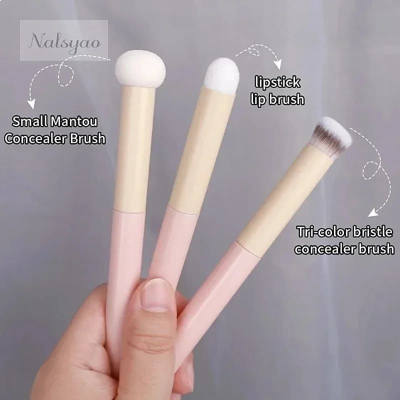 3Pcs Soft Mushroom Sponge Head Makeup Brushes, Concealer Lipstick Powder Puff, Foundation Contour Blending Cosmetic Tools