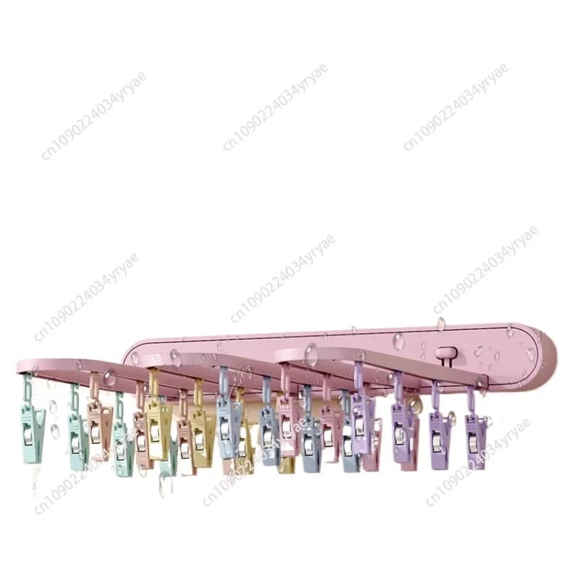 Calzini pieghevoli da bagno Calzini portaoggetti Organizzatore di biancheria intima 24 clip Porta asciugamani Barre doccia montate a parete Calzini per asciugare il balcone Reggiseno