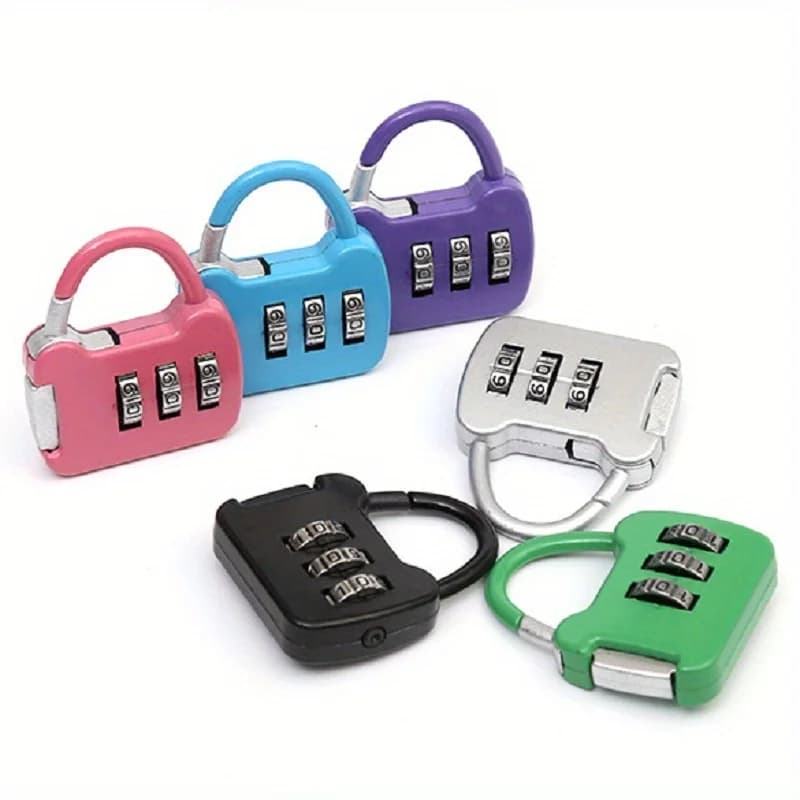 4 Lucchetti Mini Colorati con Password per Valigie, Armadietti Studenteschi, Zaini e Cerniere