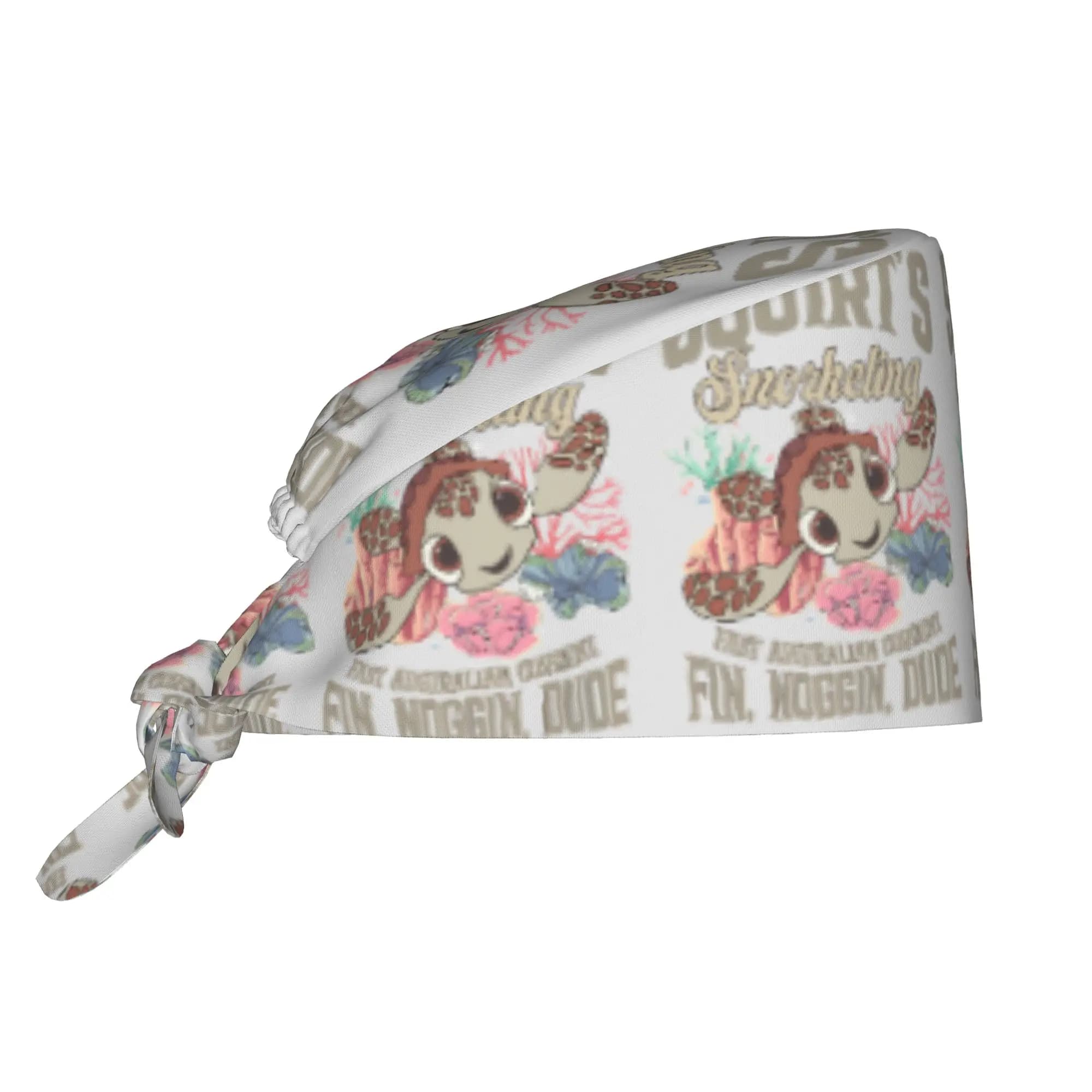 Cappello da Lavoro Unisex per Infermieri e Medici, Stile Finding Nemo Squirt Snorkeling Fin Noggin Dude, Berretto Chirurgico per Infermieri
