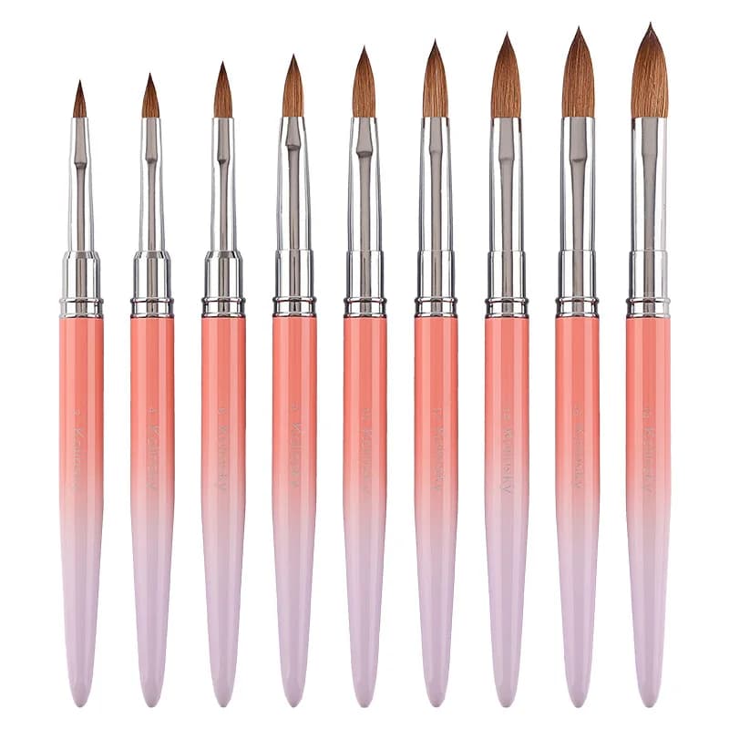 Pennello per Nail Art in Pelo di Kolinsky, Pennello per Gel UV Acrilico, Strumento per Disegno e Pittura Unghie Fai-da-Te