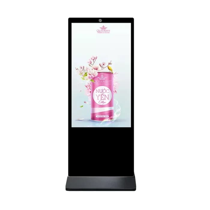43 inch white totem touchscreen all-in-one HD with webcam for shopping centers, banks and hotels - Model 2026