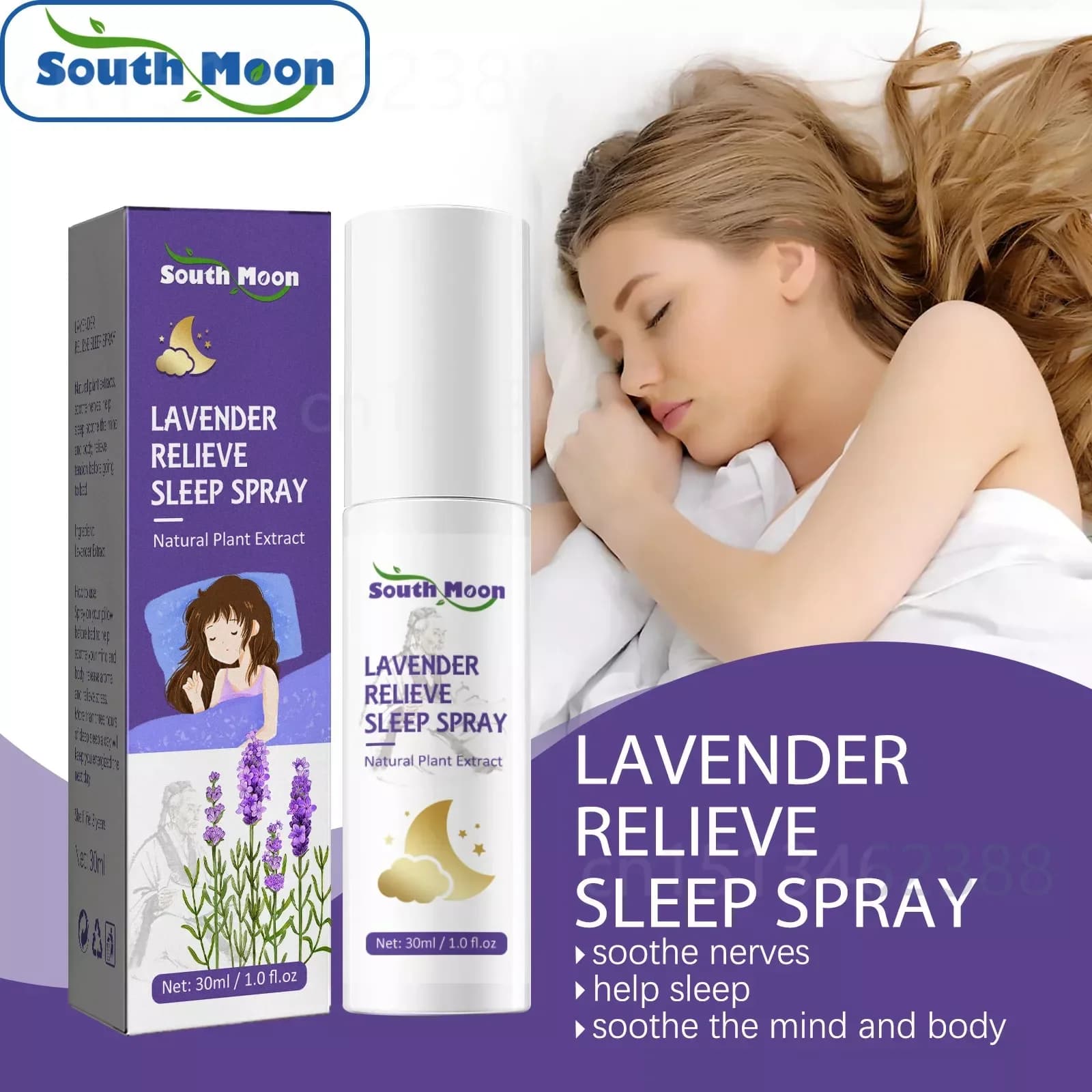 Lenire dormire sonno profondo piacevole sonno Spray insonnia olio essenziale cuscino alla lavanda terapia per l'insonnia aiuto per il sonno Spray muslimah