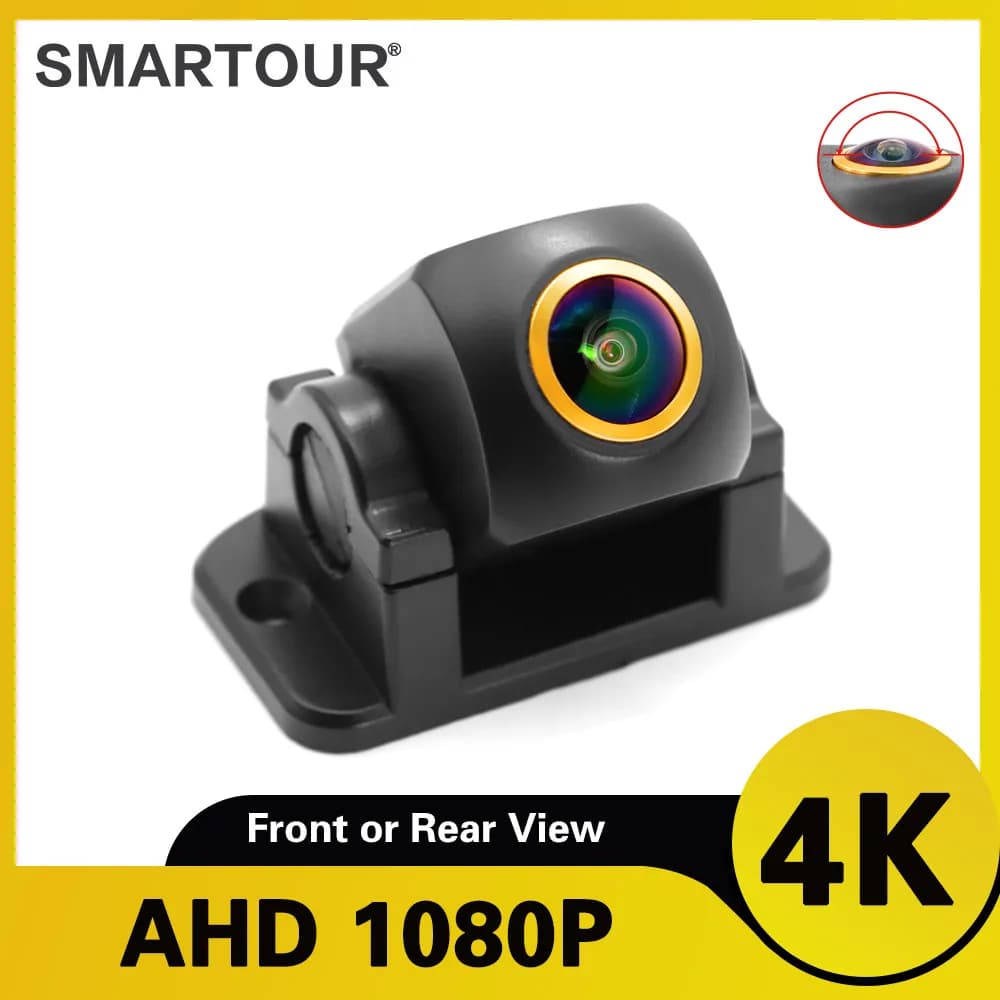 Smartour 4K AHD 1080P Telecamera per retromarcia per auto Retromarcia per monitor di parcheggio Telecamera frontale impermeabile Telecamera per retrovisione HD grandangolare