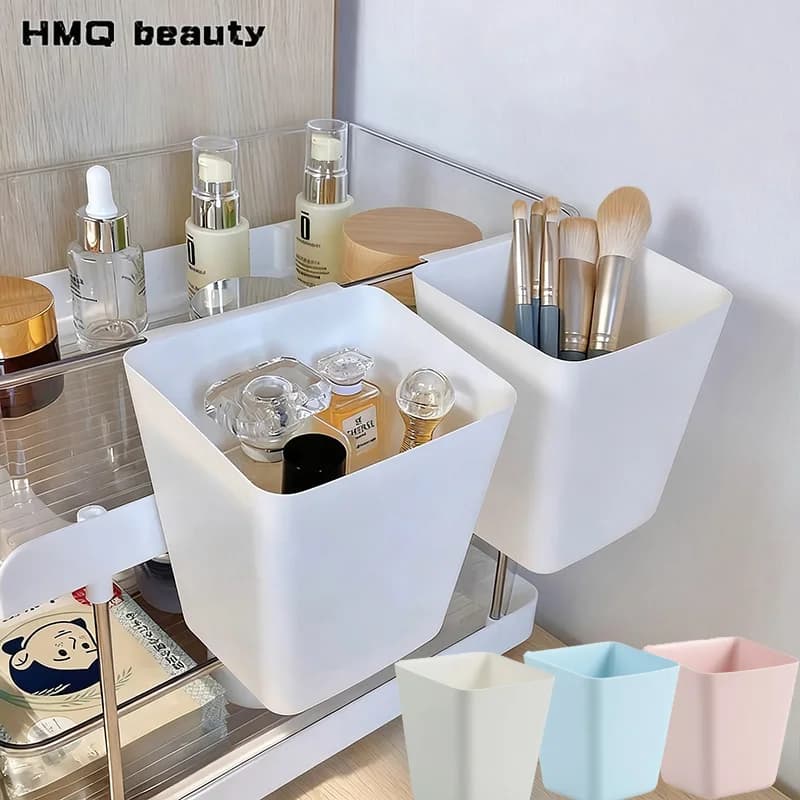 2/1pc Suspended storage bucket Cart Kitchen Living room Organizer trash for home use Beauty salon Pattumiera Suspended basket for home