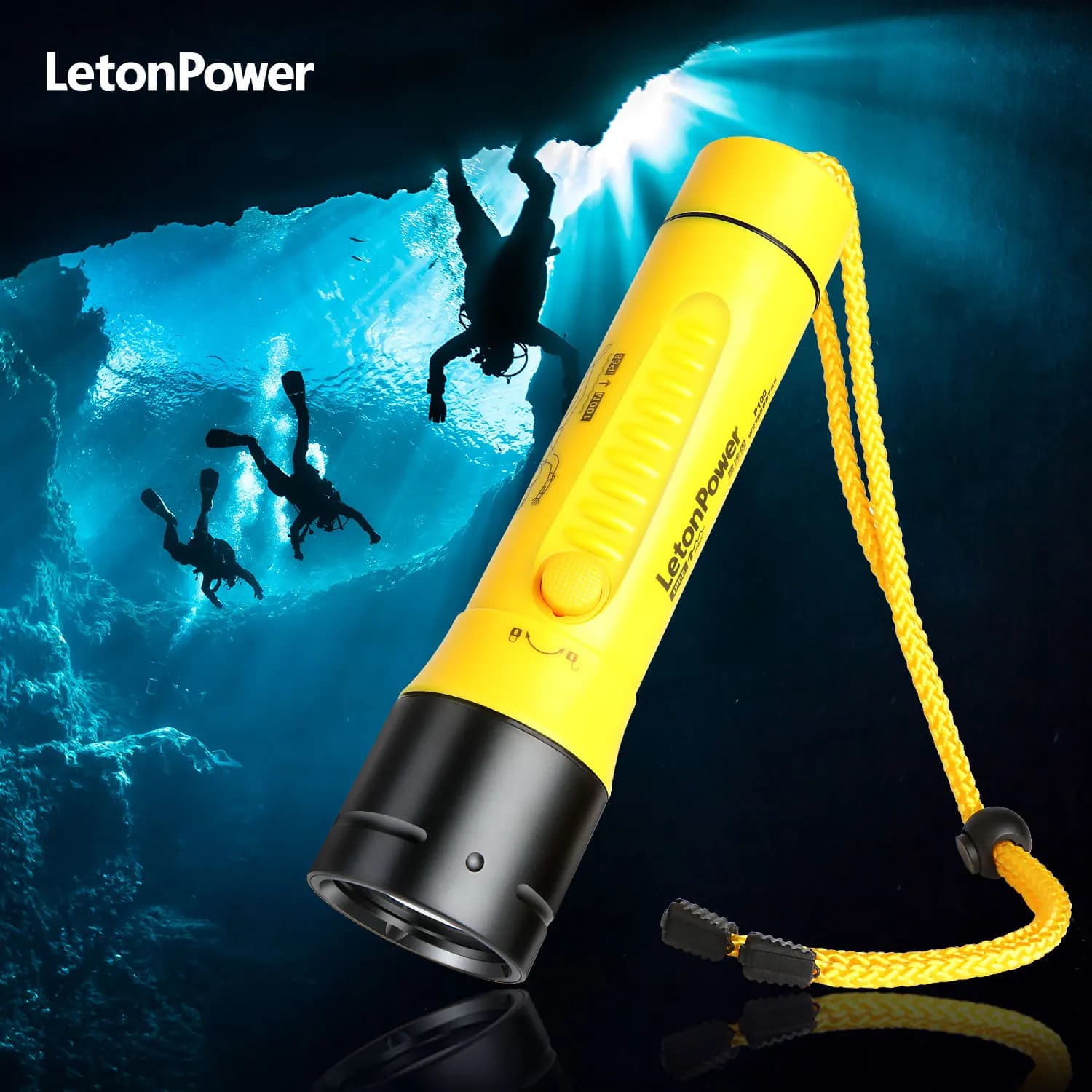 Torcia subacquea 3000LM CERR LED messa a fuoco lunga impermeabile notte sommergibile pesca IPX8 esterno subacqueo forte penetrati
