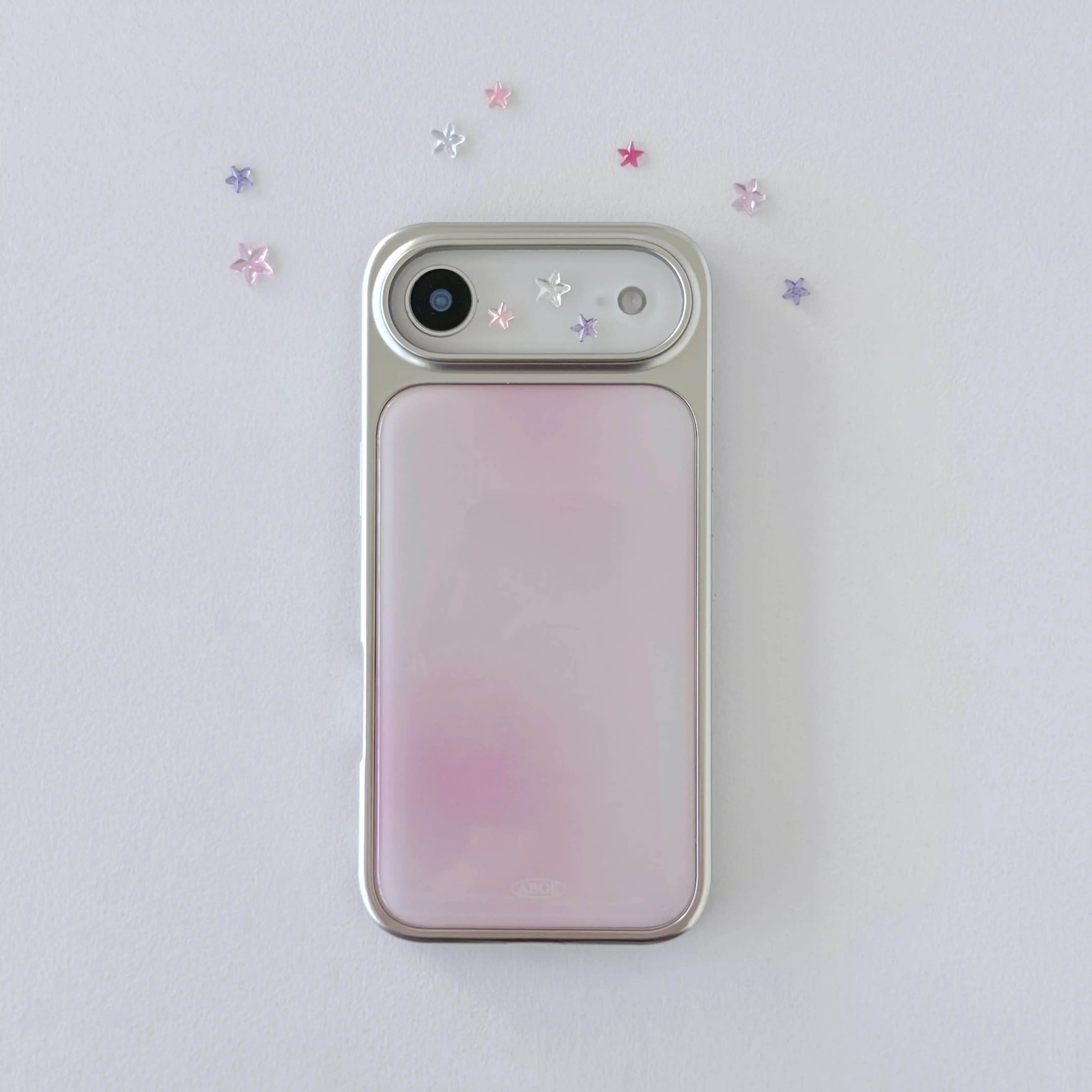 Custodia di Lusso Clmj PINK BLUR per iPhone 17 16e 16 15 14 13 12 11 Air Pro Max X XR XSMAX 8 7 Plus Cover Posteriore Morbida Trasparente