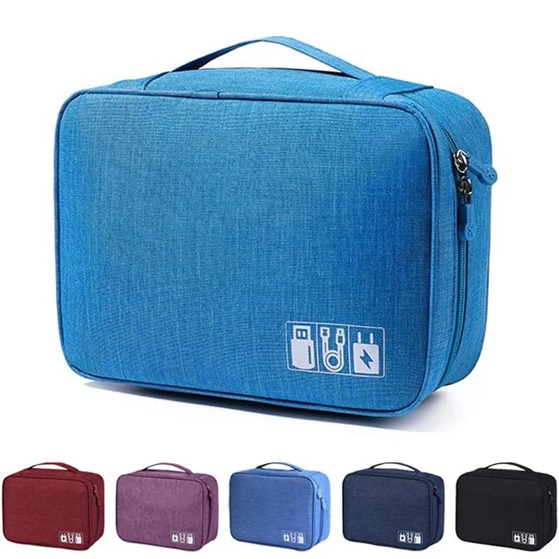 Borsa portaoggetti digitale multifunzione impermeabile, organizer per cavi elettronici, custodia portatile per cavi dati e caricabatterie da viaggio