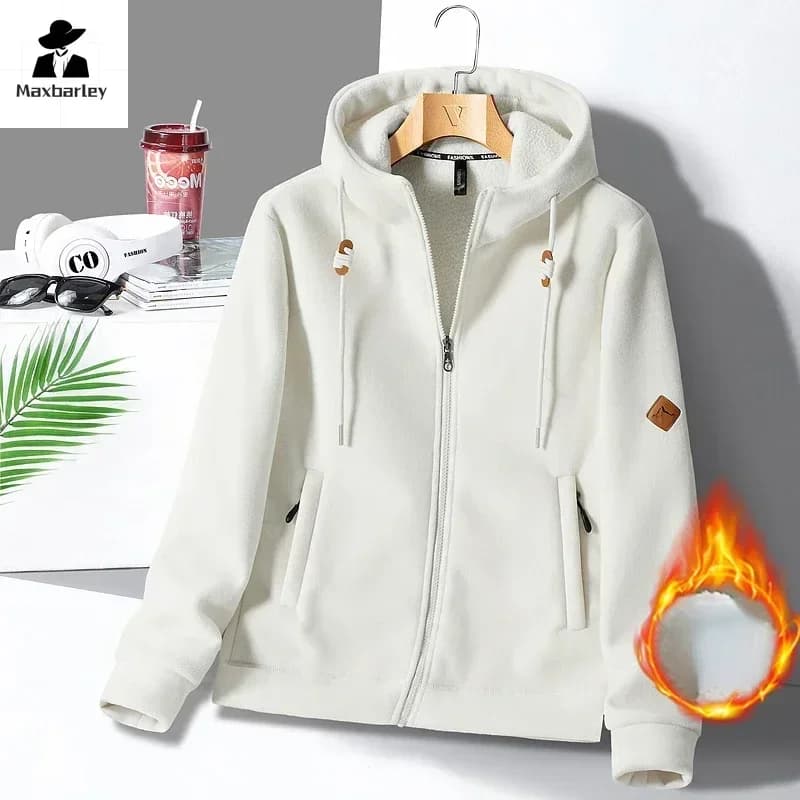 Giacca invernale calda in cashmere Giacca da sci di fascia alta da uomo in pile ispessito con cappuccio Cappotto da donna casual da campeggio all'aperto Giacca a prova di freddo