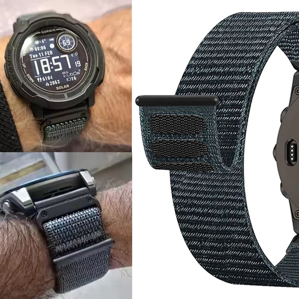 Fascia sportiva in nylon QuickFit da 22mm 26mm per Garmin Tactix7 Epix Gen2/Pro Enduro 3 Fenix 8 pro 51mm 47mm cinturino traspirante ad anello intrecciato