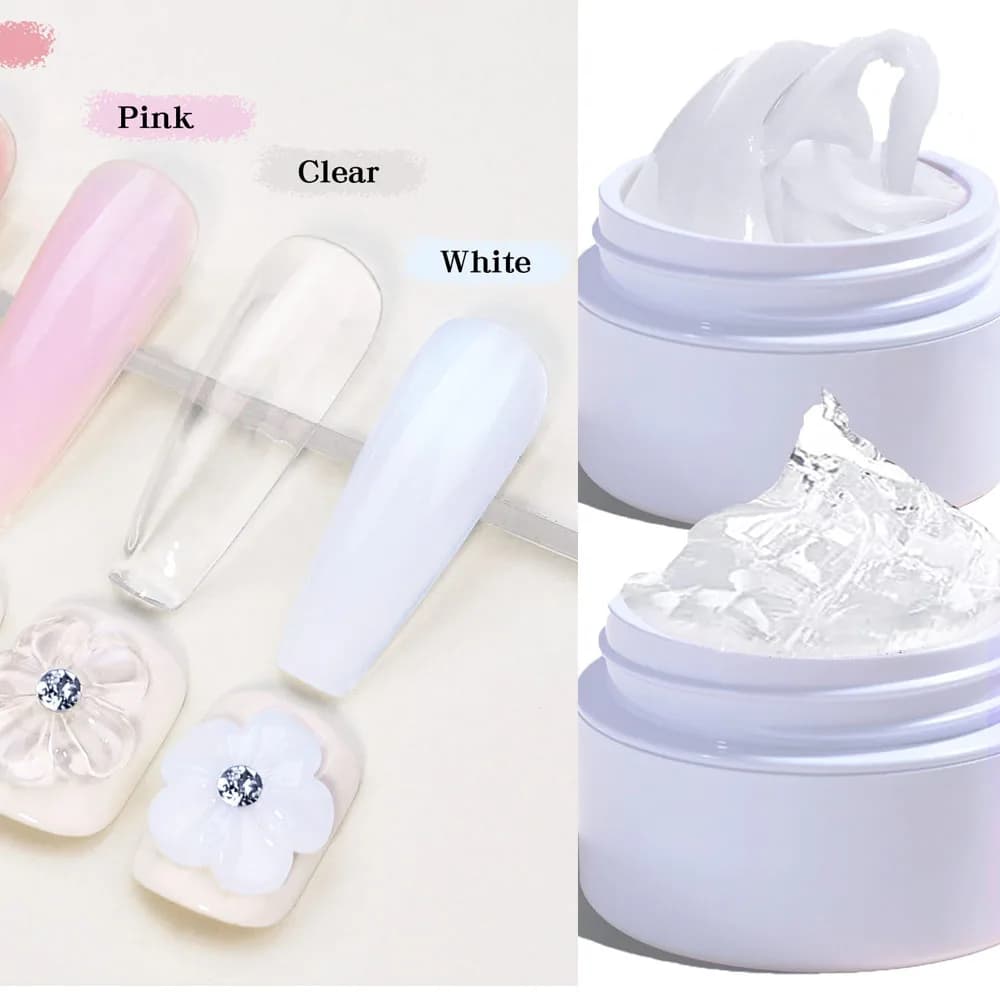 Gel per unghie solido per costruttore di sculture da 15 ml Gel per estensione solido per mani non appiccicoso Gel per scolpire 3D bianco/rosa/trasparente per il design di nail art