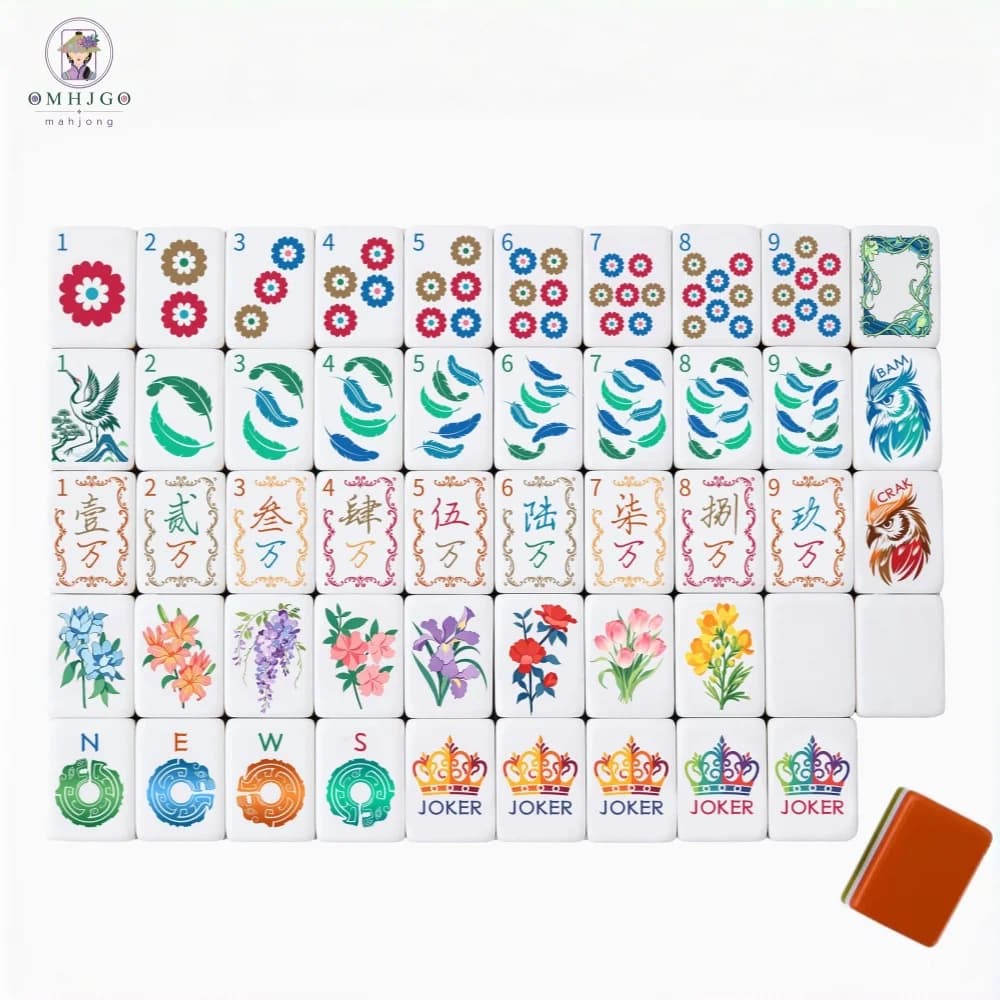 Yellow style American Mahjong Set 160 pcs 4-Layer Acrylic Mahjong Game Tiles Creative Portable Mahjong for Home Party Gifts