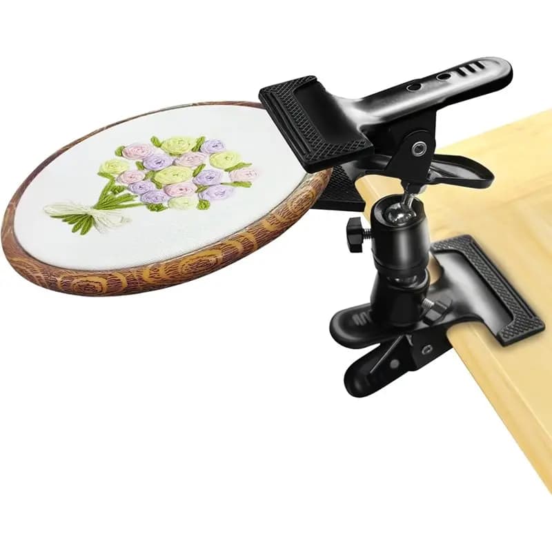 ABKP-Metal Embroidery Hoop Holder-Adjustable Table Clamp Stand Clip(360° Rotation), For DIY Crafting Tabletop