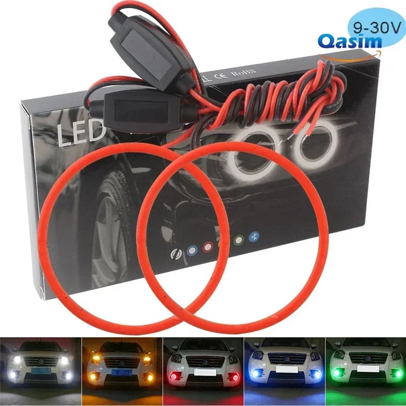 2PCS Halo Ring COB Angel Eyes Auto LED Faro Angel Eyes Fendinebbia 12V 24V Indicatore di direzione Accessori auto