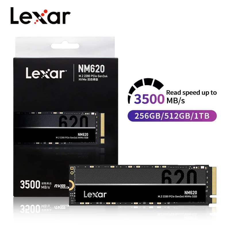 Lexar NM620 M.2 2280 PCIe Gen3x4 NVMe SSD Up to 3500MB/s read 2400MB/s write Internal Solid State Drive 256GB 512GB Hard Drive