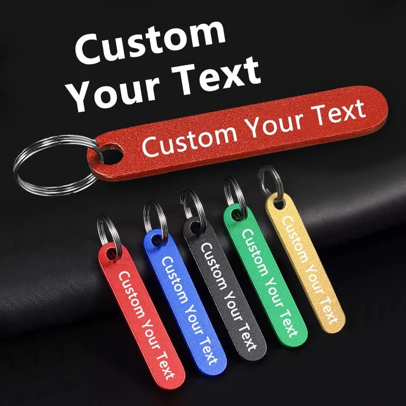 Portachiavi personalizzato in acciaio inossidabile 1PC Nome personalizzato/telefono/logo inciso al laser regalo per donne e uomini Portachiavi per auto Regalo durevole