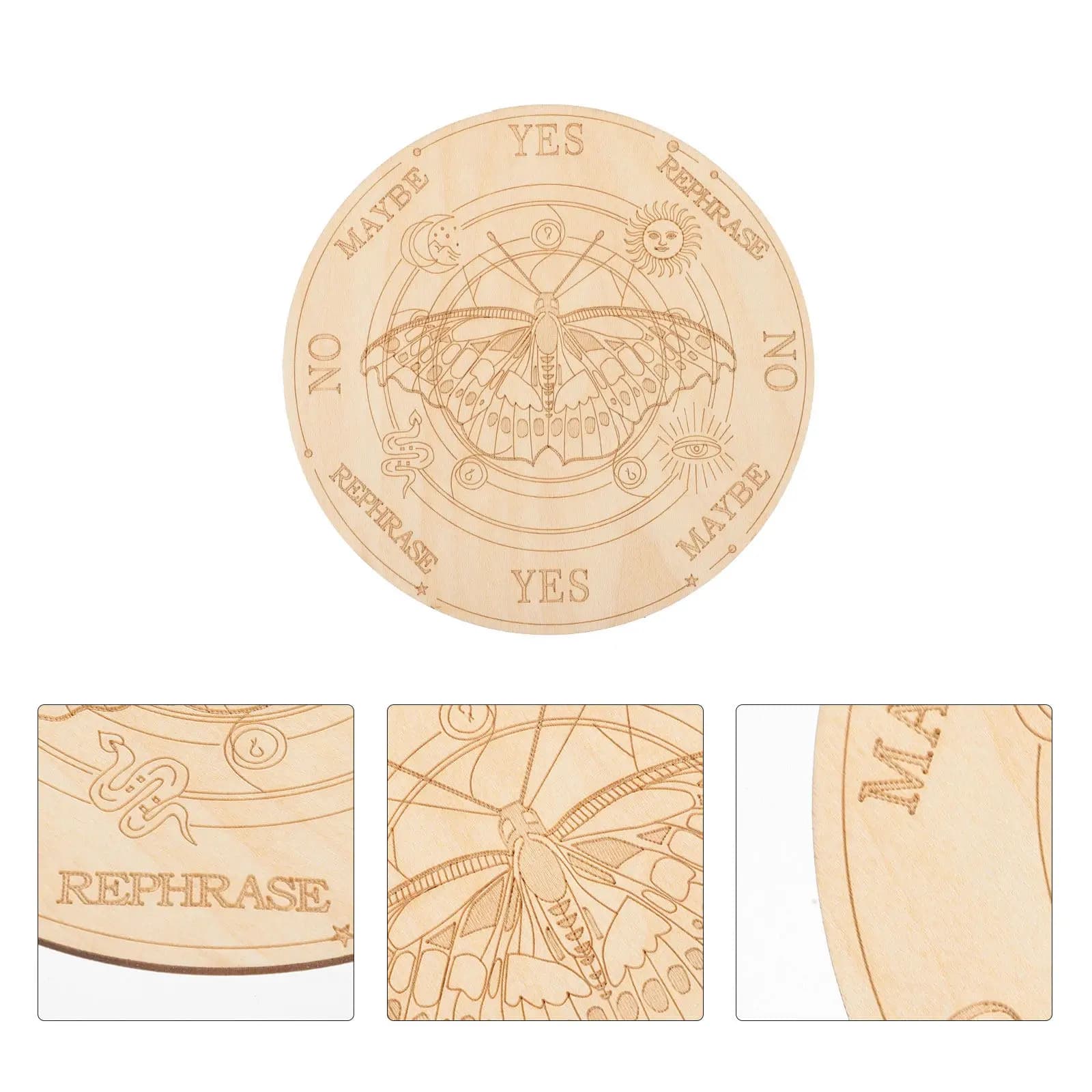 Set di Messaggi Metafisici con Pendolo in Legno, Decorazione per Stregoneria, Divinazione, Gioco per Altare Wiccan, Accessorio per Feste a Tema