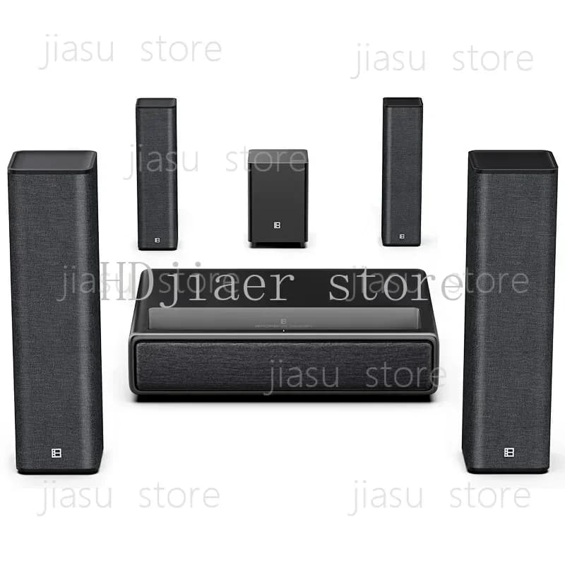 Flyin M1 Proiettore Laser TV a Tiro Ultra Corto 4K 3D da 5000 Lumen - Schermo da 300 Pollici + Set-Top Box Gratuito per Home Theater