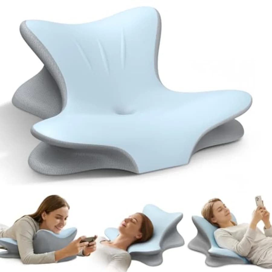 Cuscino Cervicale per Alleviare il Dolore, Cuscino Ergonomico per Lettura a Letto, Cuscino Ortopedico a Cuneo per Supporto Schiena, Cuscino Sagomato