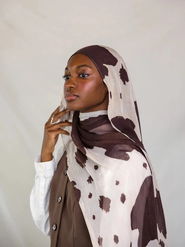 Nuovo Hijab in Modal Stampato su Due Lati con Motivo Leopardato e Prateria, Sciarpa Turbante alla Moda per Donne Musulmane