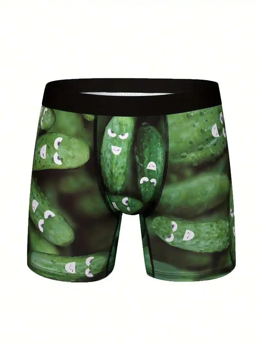 Mens Cucumber Print Boxer Briefs 3pcs