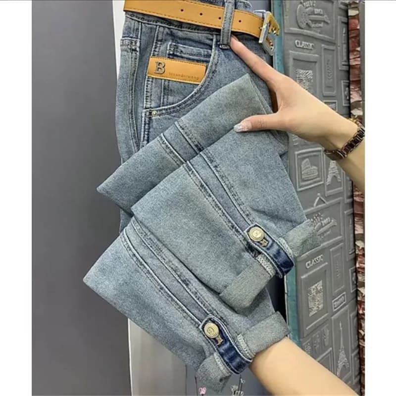 Women's High Waist Jeans, Big Sizes up to 5XL, Cowboy Style, Spring and Summer Casual Pants, Women's Fashion, Straight Leg