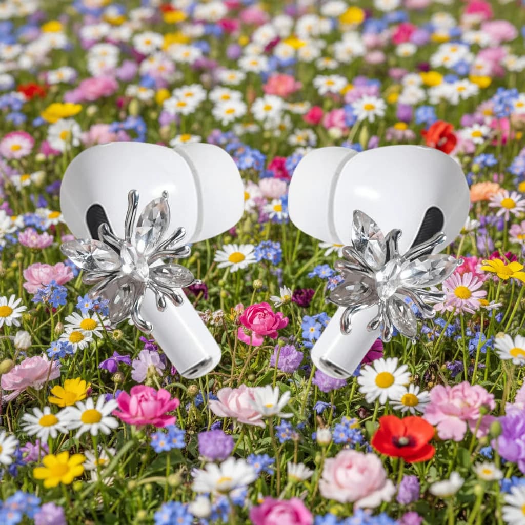 AirPods Accessories: Butterfly Buckle with Rhinestones and Diamond Charm, Butterfly Design, Anti-slip Eye Jewels