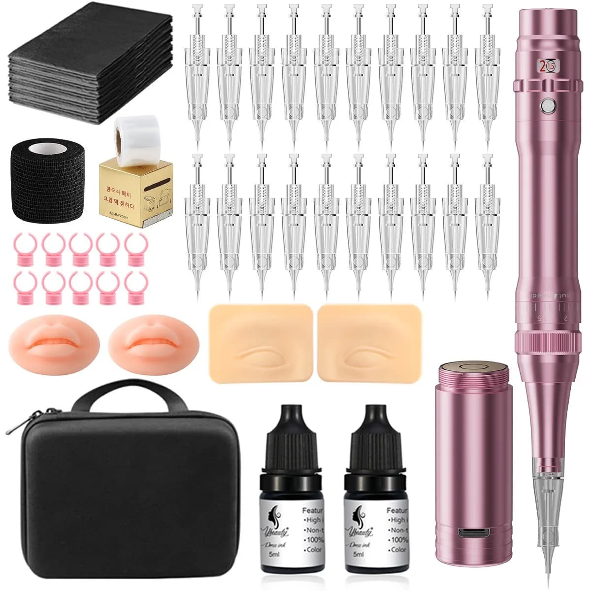 Full set of embroidery pens, wireless charging all-in-one machine, 20 needles, pigment silicone props