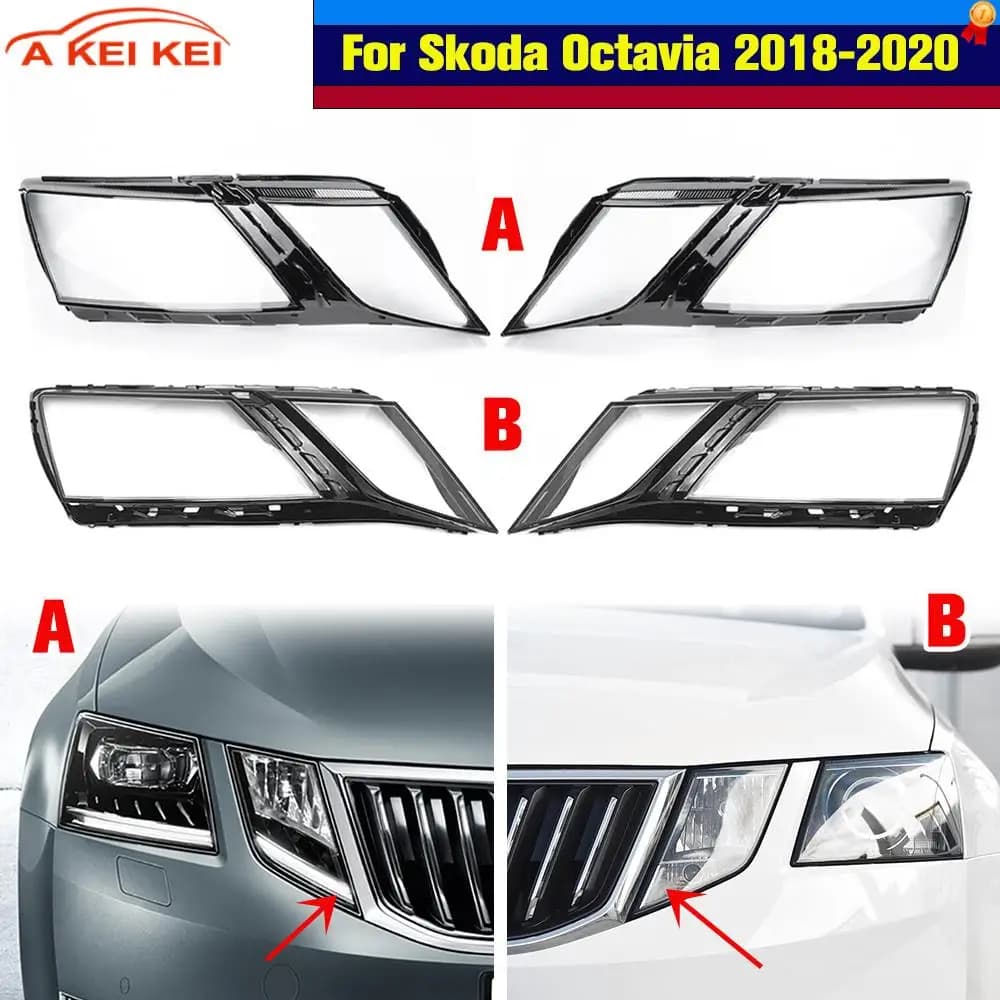 Per Skoda Octavia 2018 2019 2020 Auto Faro Copriobiettivo Borsette Faro Paralume Copertura Della Lampada Trasparente Copertura Del Faro