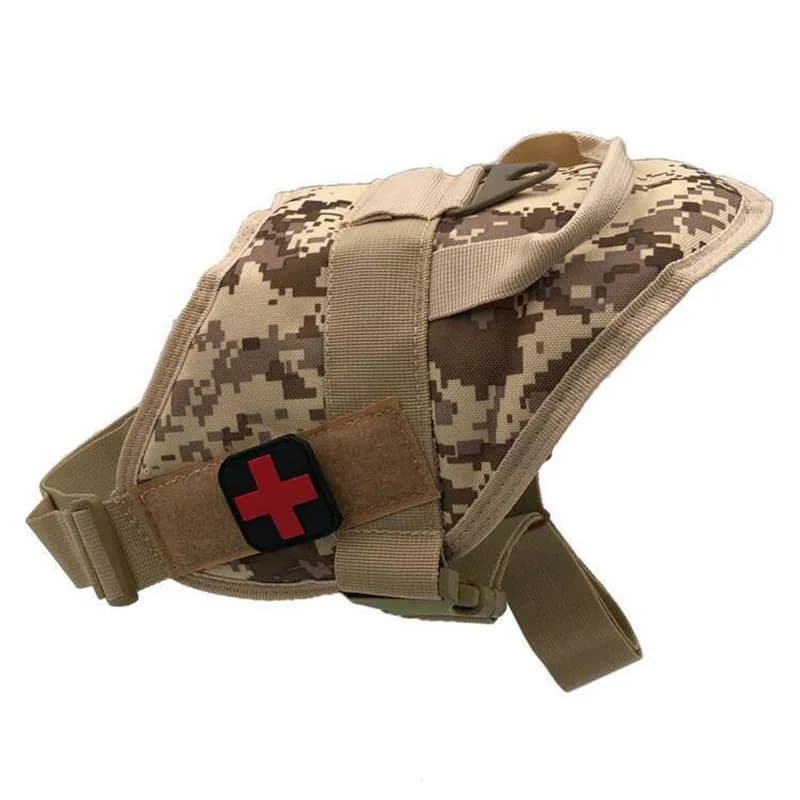 1pc Nylon Dog Harnesses Comfortable Breathable Firm Reflective Police Dog Combat Type Chest Strap Vest for Big Dogs Pet Supplies