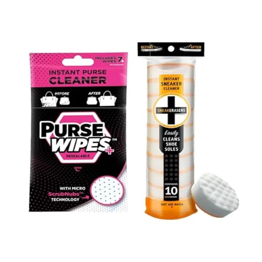 Detergente Istantaneo per Suole e Sneaker, Premium, Usa e Getta, Spugna a Doppia Faccia per la Pulizia: Salviette PurseWIPES per la Pulizia delle Borse